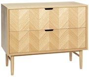 Дъбов скрин с чекмеджета Рибена кост - Hübsch