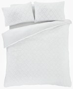 Бяло микро плюшено спално бельо за двойно легло 200x200 cm Cosy Diamond - Catherine Lansfield