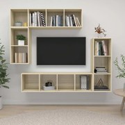 3079820 vidaXL Комплект ТВ шкафове от 4 части, сонома дъб, инженерно дърво