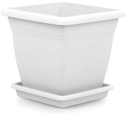 Квадратна саксия Villa - 40 х 36 х 40 см - Бяла