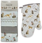 Чаени кърпи и кърпа за съдове в комплект от 4 бр. Curious Cats – Cooksmart ®