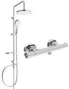 Mexen Erik повърхностен душ комплект с дъждовал и термостатичен душ смесител Slim, хром - 77105205-00