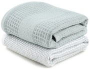 Вафлени кърпи в комплект от 2 бр. в цвят мента-сиви 40x60 cm Betty – Foutastic