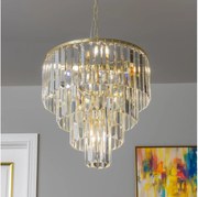 Brilagi - LED Кристален пендел MOZART 5xE14/40W/230V златист