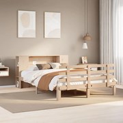 3322708 vidaXL Легло с етажерка за книги, без матрак, 120x200 см, бор масив