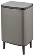 Кош за боклук Brabantia Bo Small Hi 1006648, 12 л, Плавно и безшумно отваряне, Противоплъзгаща основа, Сив