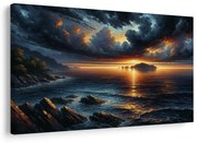 Картина на платно – Драматичен залез над морето