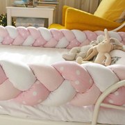 BLOSSOM Плетен обиколник 330 см РОЗОВ/ТОЧКИ