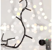 LED Външна коледна верига CLUSTER 200 LED/8 функции 2,1 м IP44 топло бяла + DO
