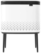 Кош за пране Brabantia Bo 1004174, 60 л, Пълнене без отваряне, Вентилационни отвори, Регулируеми крачета, Бял