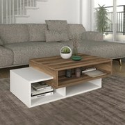 Меламиново кафе маса Tab в бяло - орехов цвят 105x60x32см.