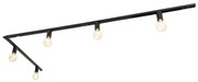 Модерна 1-фазна релсова система 5-светлина с E27 патронник черен - Jeana
