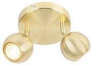 Ретро кръгъл прожектор месинг с таванна плоча 2-светлина - Gissi