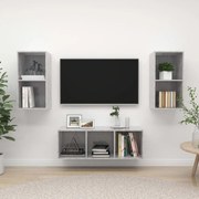 3079740 vidaXL Комплект ТВ шкафове от 3 части, бетонно сив, инженерно дърво