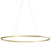 Дизайнерска висяща лампа месинг 120 см с LED 3-степенно димиране - Ovallo