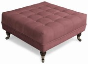 Табуретка за крака Chesterfield в цвят рустик розово, 70х70х32 см