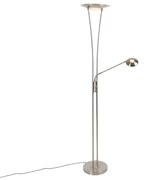 Модерна стоманена подова лампа, включваща LED с рамо за четене - Ibiza