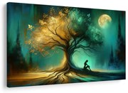 Картина на платно – Самотен силует до дървото на живота