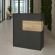 Aloha TopMebel меламиново бюро за рецепция с LED в антрацит - цвят сепет дъб 95,5x40x110.3cm.