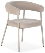 Бежови тапицирани трапезни столове в комплект с подлакътници 2 бр. Yuri – MOME