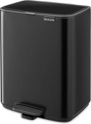 Матово черно стоманено кошче за боклук с педал 12 l Bo – Brabantia