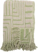 Зелено одеяло със смес от памук 130x155 cm Velva – Bloomingville