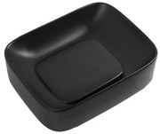 Мивка за баня LUDANO 902MB S, Inter Ceramic, монтаж върху плот, порцелан, черен мат, 38х14.5х43см