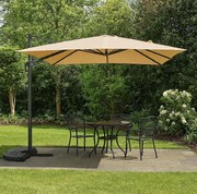 Голям градински чадър със странично рамо ROMA 3 x 3 м - бежов