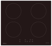 Стъклокерамичен плот за вграждане Tesla HI6401MB, 7200W, 4 зони, 9 степени, Таймер, Индикатор за остатъчна топлина, Защита от деца, Черен