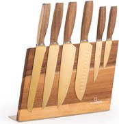 Klarstein Kazuno, комплект ножове, 7 части, магнитен блок, PVD, титаново покритие