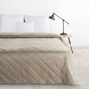 Луксозна велурена покривка за легло със сребрист принт - бежова Ширина: 200 см | Дължина: 220 см