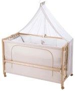 Детско легло на колела с балдахин в естествен цвят 60x120 cm Liebhabär - Roba