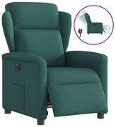 3303120 vidaXL Електрически реклайнер стол, тъмнозелен, текстил