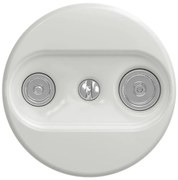 Kliklap - Ретро ТВ+R участващ контакт без рамка, бял