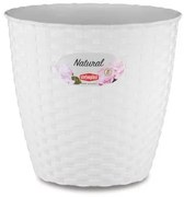 Stefanplast - Кръгла кашпа Natural Line 29 см - бяла