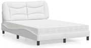 3208711 vidaXL Легло с матрак Hvar, бяло, 120x200 см, изкуствена кожа