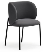 Тъмносиви тапицирани трапезни столове в комплект 2 бр. Mogi – Teulat