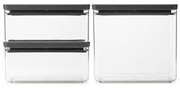 Кутии за съхранение Brabantia Tasty+ Stackable 1008881, 2x1.5л+1x3.5л, Без BPA, Плътно затваряне, Тъмносив