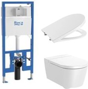 Пакет Duplo S 90 mm 4 в 1 Inspira Round Rimless ок.чиния, сед. и капак заб.падане, структура / бутон по избор / (A8900A0020 + A346527000 + A80152200B)