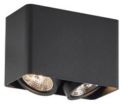 Дизайнерски повърхностно монтиран прожектор черен GU10 70mm 2-светлина въртящ се и накланящ се - Vox