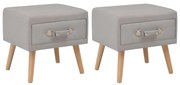 276378 vidaXL Нощни шкафчета, 2 бр, сиви, 40x35x40 см, плат