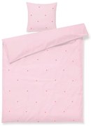 Розово единично спално бельо от памук перкал 140x200 cm Daisy – JUNA