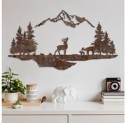Декорация за стена 2 бр. 70x38 см елен метал/кафяв