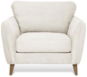 Бяло кресло от рипсено кадифе Paris – Scandic