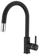 ALVEUS 1129022 - Кран за мивка с издърпваща се пръскачка DELOS 38 см гранит/черен