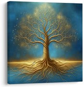 Картина на платно – Дървото на живота в сиянието на звездите