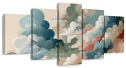 картини от 5 части – Цветни облаци в абстрактна мечта