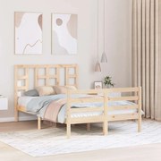 3193916 vidaXL Рамка за легло с табла, 120х200 см, масивно дърво