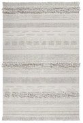 Светлосив и кремав ръчно изработен памучен килим подходящ за пране 140x200 cm Air Natural – Lorena Canals