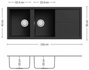 Leks UNICO PLUS 116.2 SI Композитна мивка за вграждане